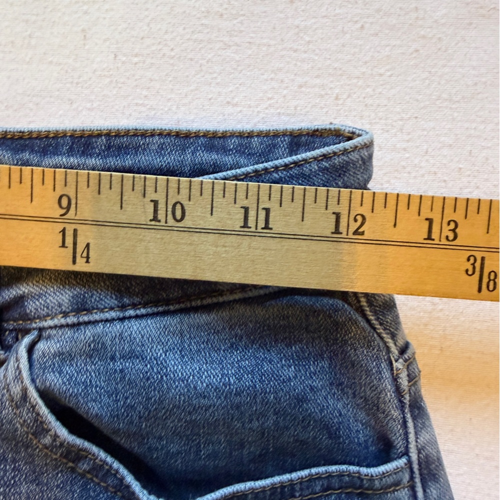 ThCreasa Denim Maxi‎ Skirt Women's Size XS Stretch Medium Blue Distressed Wash - Picture 8 of 9